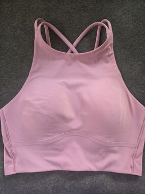 lululemon athletica Pink High-Neck Crossback Sports Bralette
